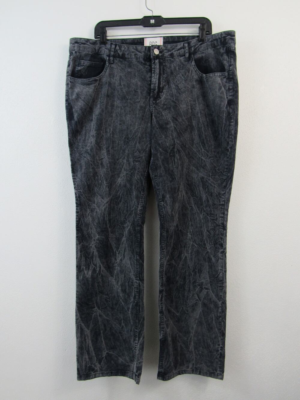 NWT BDG Black Size 34 Micro Bootcut Corduroy Black Acid Wash Jeans Brand New